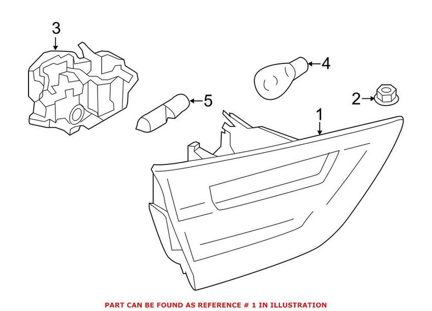 BMW Back Up Light Assembly - Rear Driver Left 63217286033